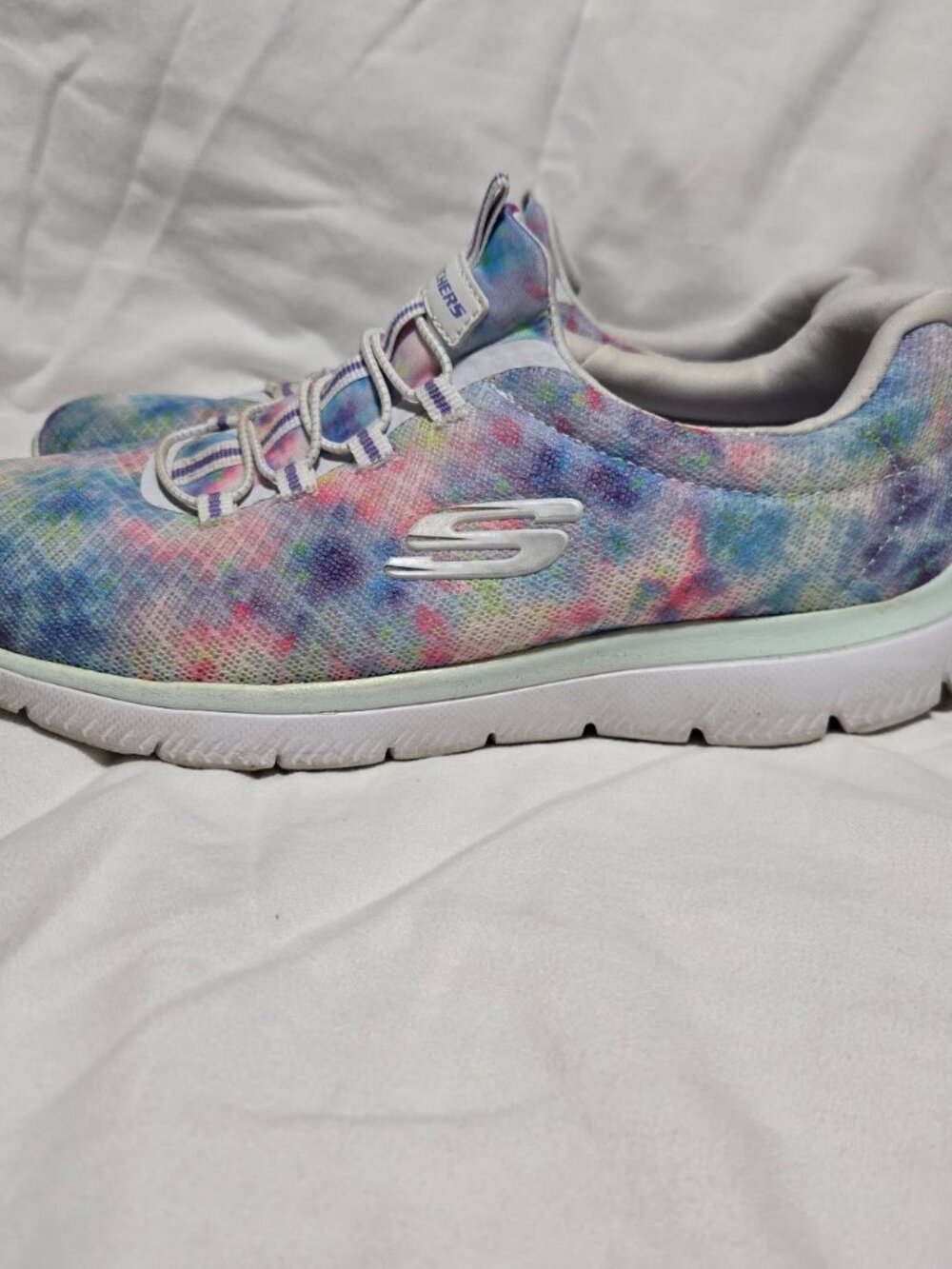 Skechers Summits Multi Watercolor Tie Dye Slip On Bungee Sneakers 8.5 - Picture 6 of 6
